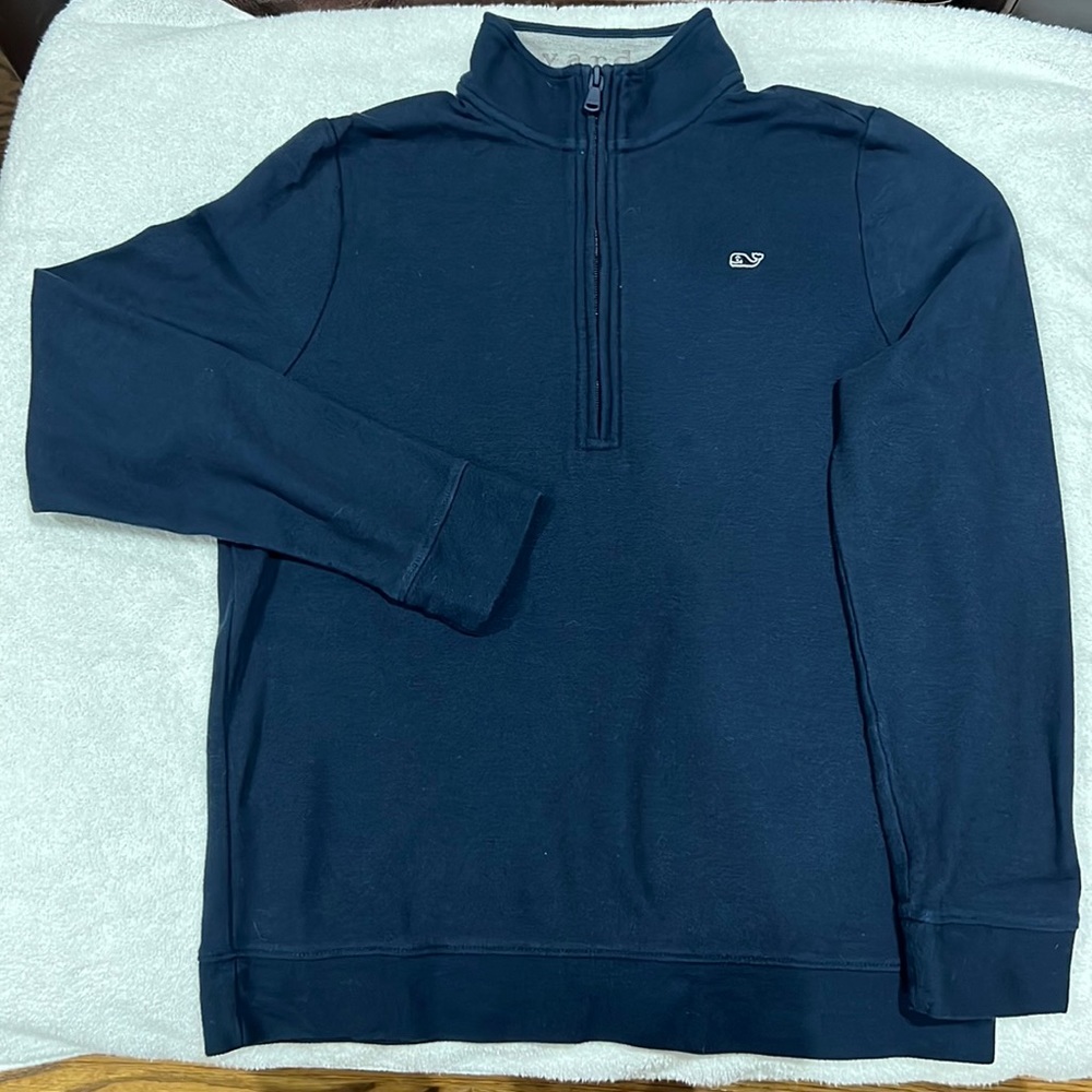 Vineyard Vines big boys Salt Water quarter zip in navy.